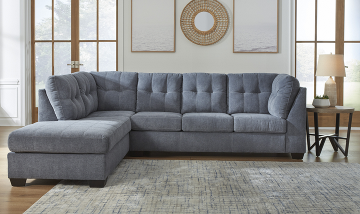 Modern Heritage Marleton 2-Piece Tufted Fabric Sectional with Chaise - Jennifer Furniture