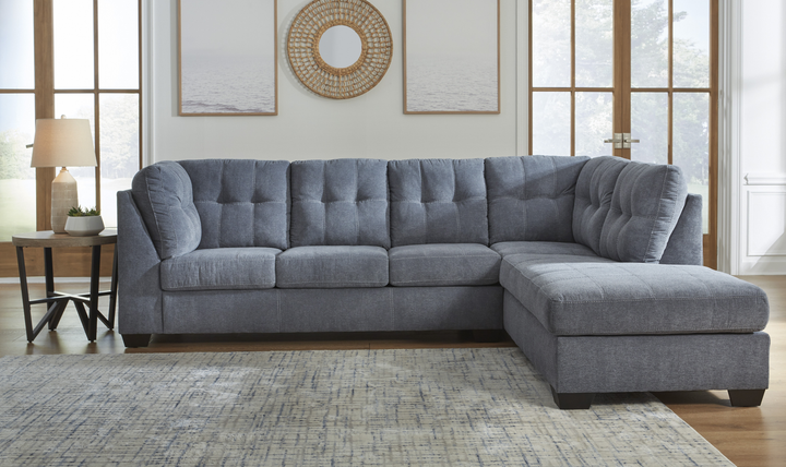 Modern Heritage Marleton 2-Piece Tufted Fabric Sectional with Chaise - Jennifer Furniture
