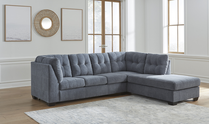 Modern Heritage Marleton 2-Piece Tufted Fabric Sectional with Chaise - Jennifer Furniture
