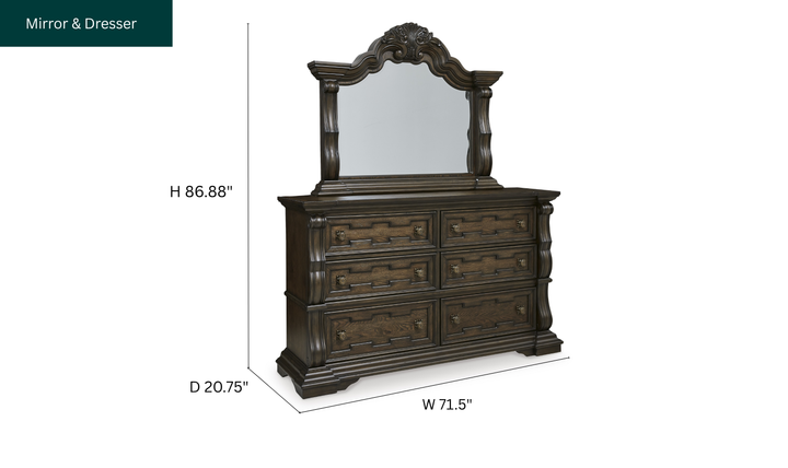 Modern Heritage Maylee 5-Piece Dark Brown Wooden Bedroom Set