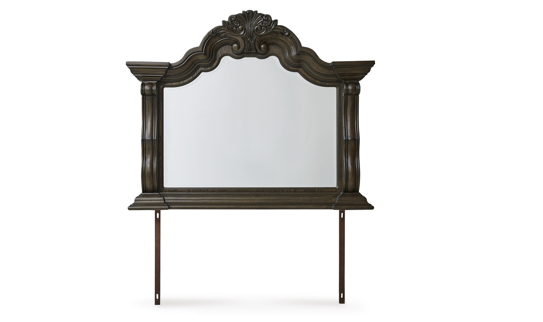 Modern Heritage Maylee Dark Brown Six-Drawer Dresser and Mirror