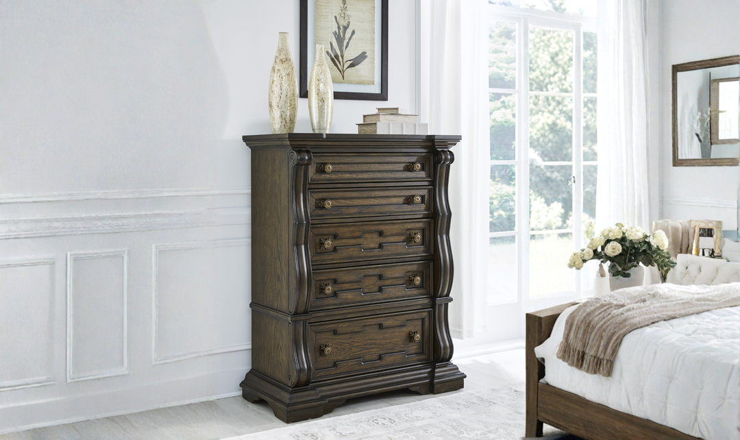 Modern Heritage Maylee Dark Brown Bed Room Set-Jennifer Furniture
