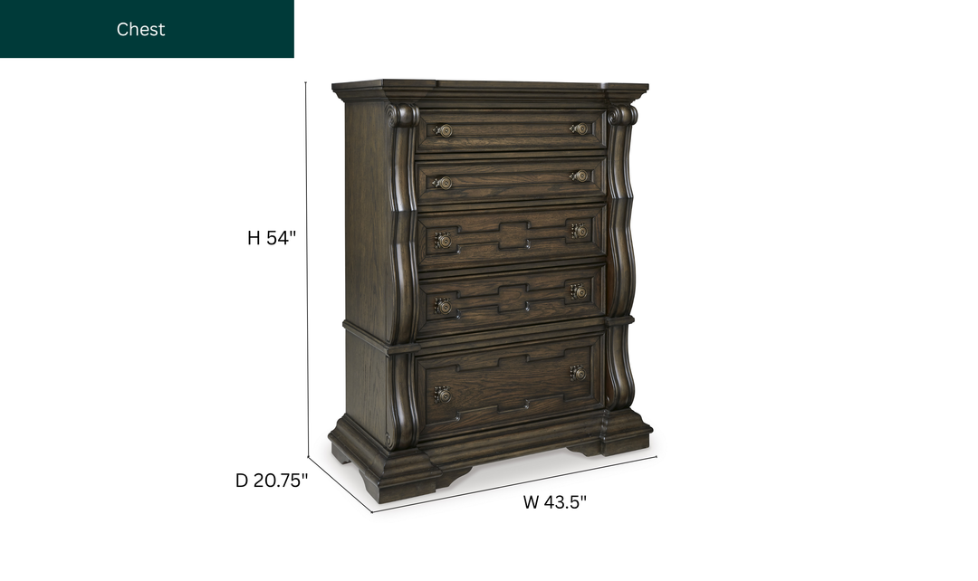 Modern Heritage Maylee Five Drawer Chest-Jennifer Furniture