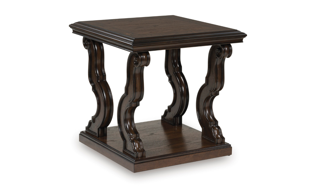 Modern Heritage Maylee Traditional Table Set With Swirl Veneers