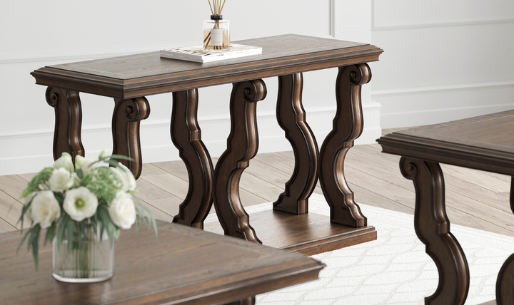 Modern Heritage Maylee Traditional Table Set With Swirl Veneers-jennifer furniture