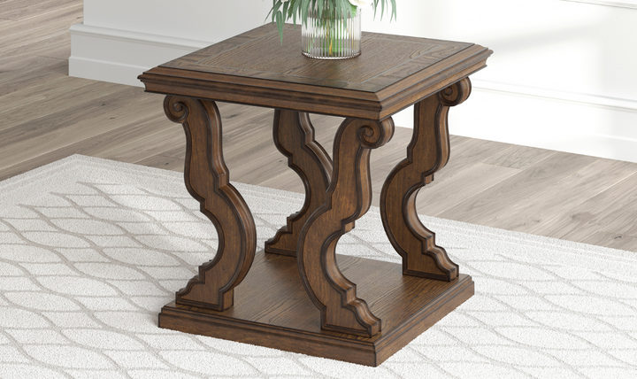 Modern Heritage Maylee Traditional Table Set With Swirl Veneers-jennifer furniture