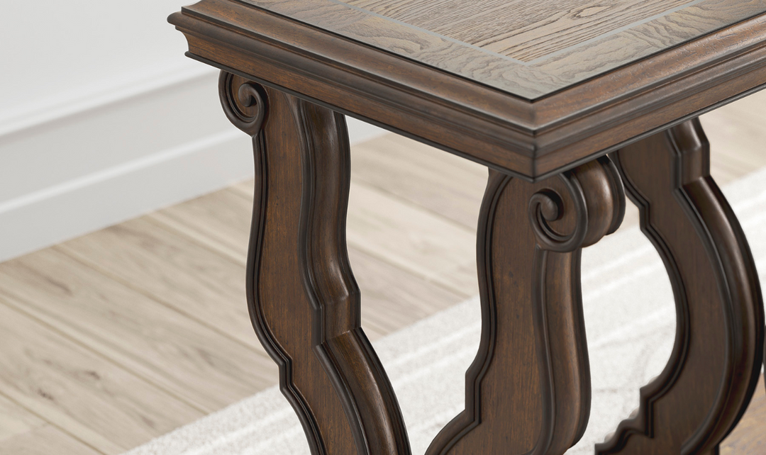 Modern Heritage Maylee Traditional Table Set With Swirl Veneers-jennifer furniture