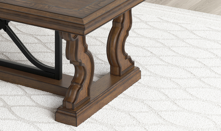 Modern Heritage Maylee Traditional Table Set With Swirl Veneers