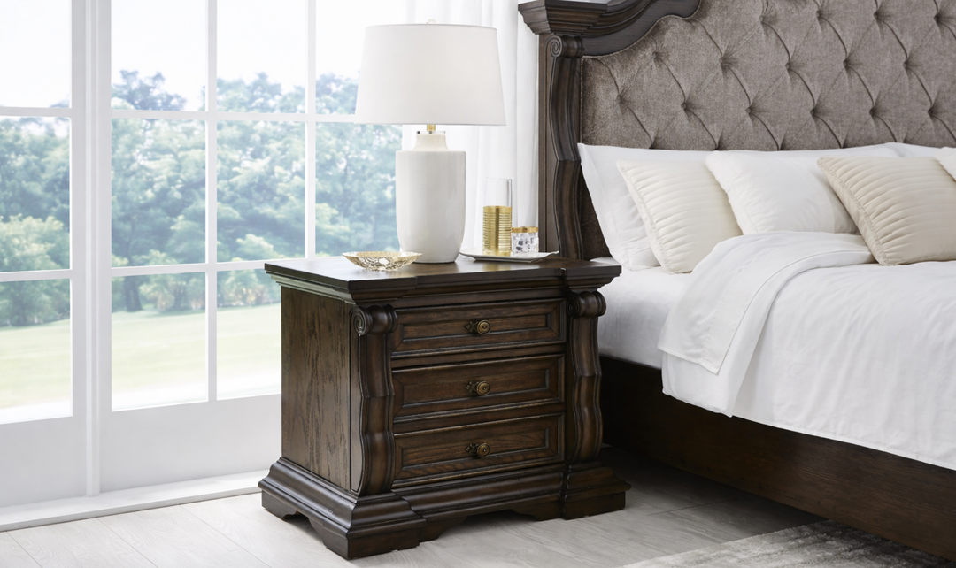 Modern Heritage Maylee Three Drawer Nightstand-Jennifer Furniture