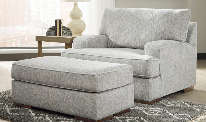 Modern Heritage Mercado Light Gray Fabric Ottoman