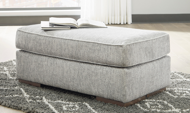Modern Heritage Mercado Light Gray Fabric Ottoman