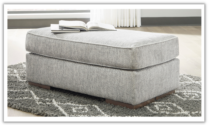Modern Heritage Mercado Light Gray Fabric Ottoman