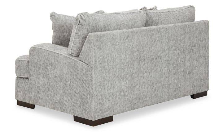 Modern Heritage Mercado Stationary Fabric Loveseat in Gray + 3 Toss Pillows