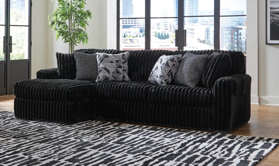 Modern Heritage Midnight-Madness 2-Piece Fabric Sectional Sofa with Chaise