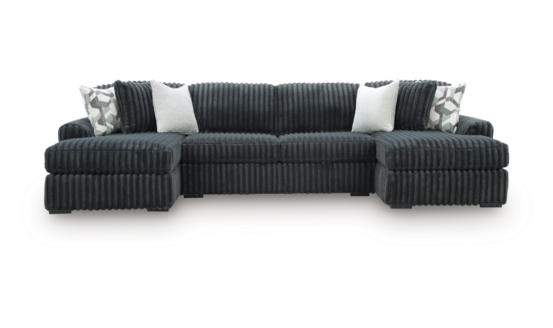 Modern Heritage Midnight-Madness 3-Piece Double Chaise Sectional Sofa