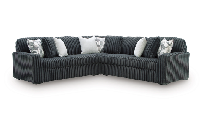 Modern Heritage Midnight-Madness Fabric 3-Piece Sectional Sofa
