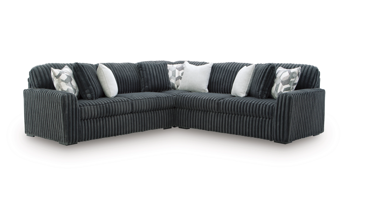 Modern Heritage Midnight-Madness Fabric 3-Piece Sectional Sofa