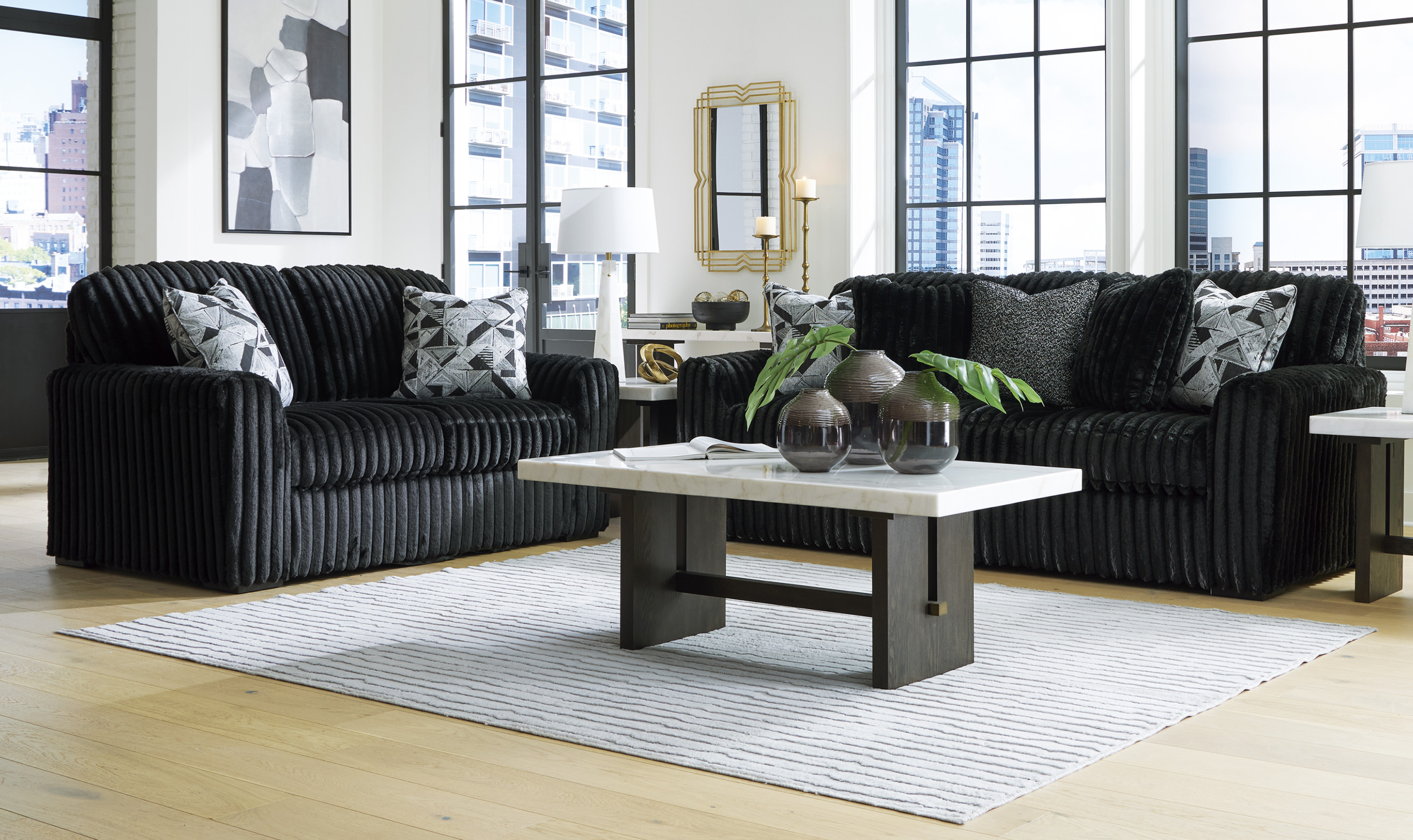 Modern Heritage Midnight-Madness Fabric Living Room Set-Jennifer Furniture