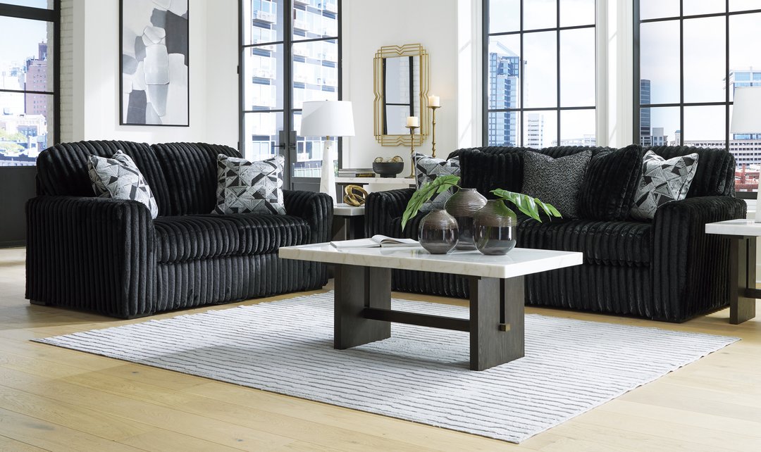 Modern Heritage Midnight-Madness Fabric Living Room Set-Jennifer Furniture