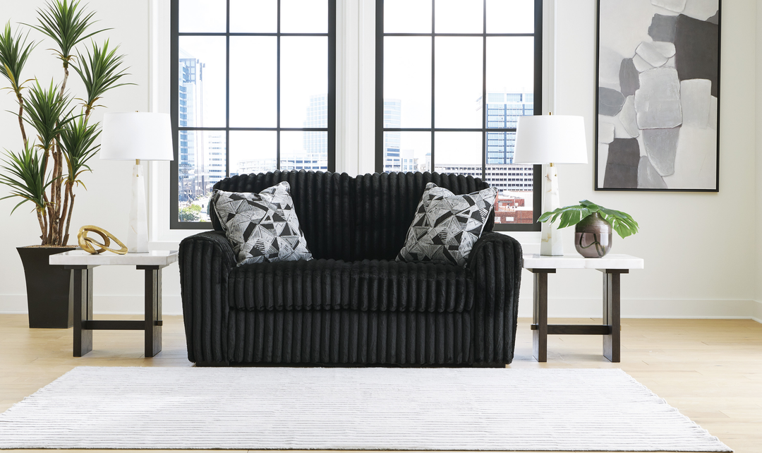 Modern Heritage Midnight-Madness Fabric Loveseat - Jennifer Furniture