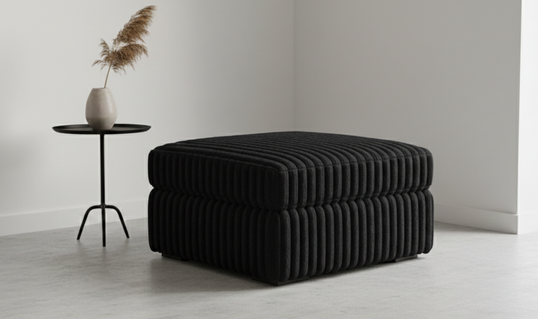 Modern Heritage Oversized Midnight-Madness Accent Ottoman in Fabric