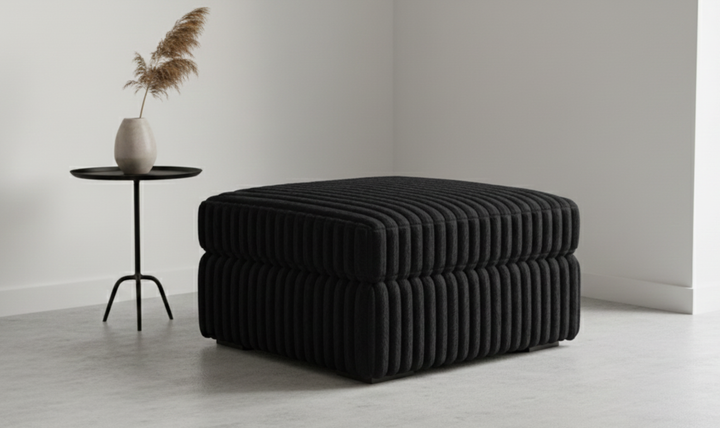 Modern Heritage Oversized Midnight-Madness Accent Ottoman in Fabric