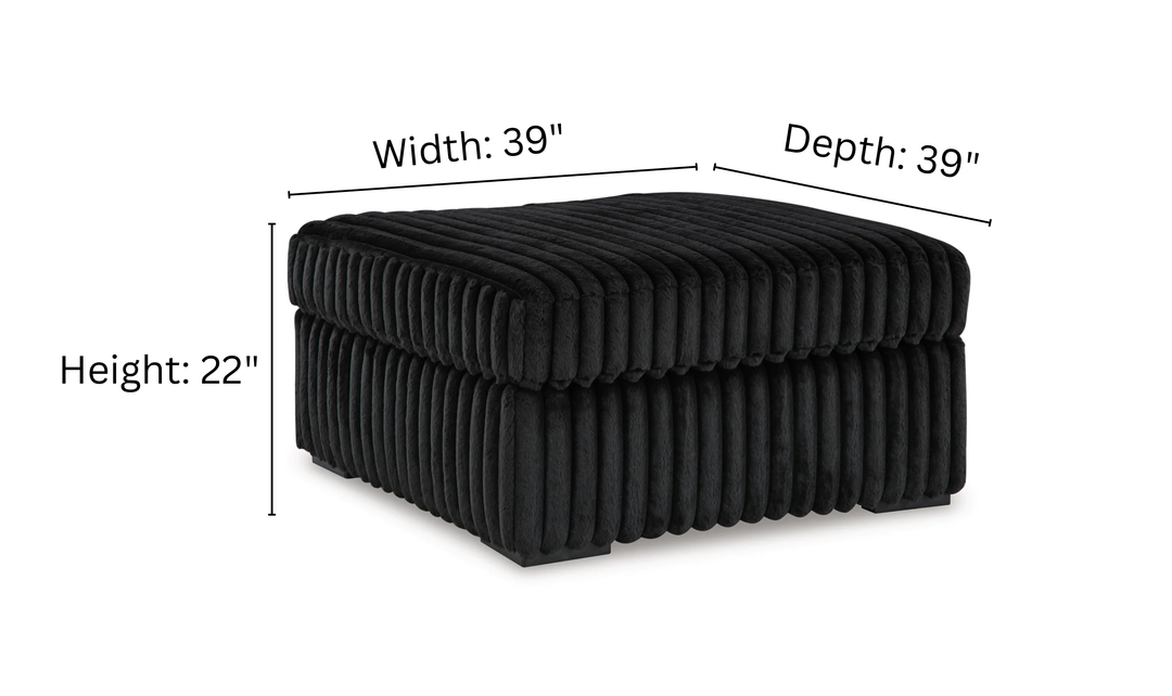 Modern Heritage Oversized Midnight-Madness Accent Ottoman in Fabric