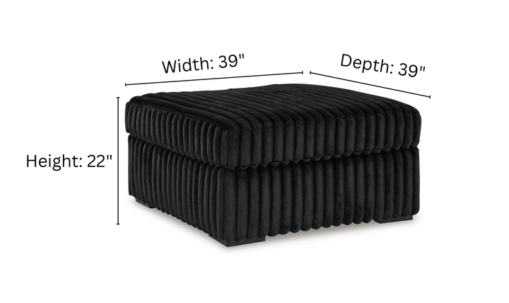 Modern Heritage Oversized Midnight-Madness Accent Ottoman in Fabric