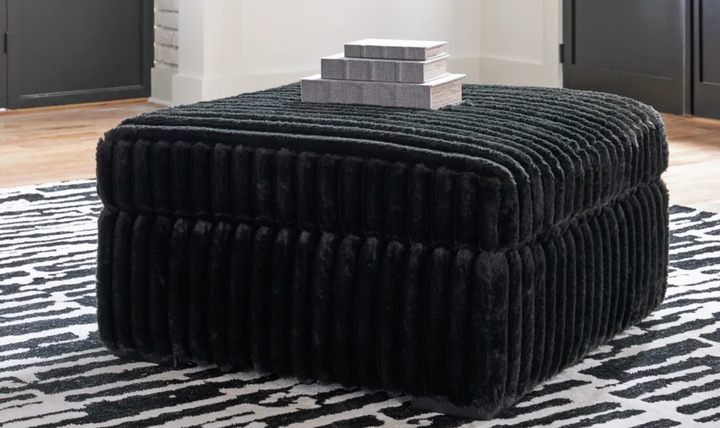 Modern Heritage Oversized Midnight-Madness Accent Ottoman in Fabric