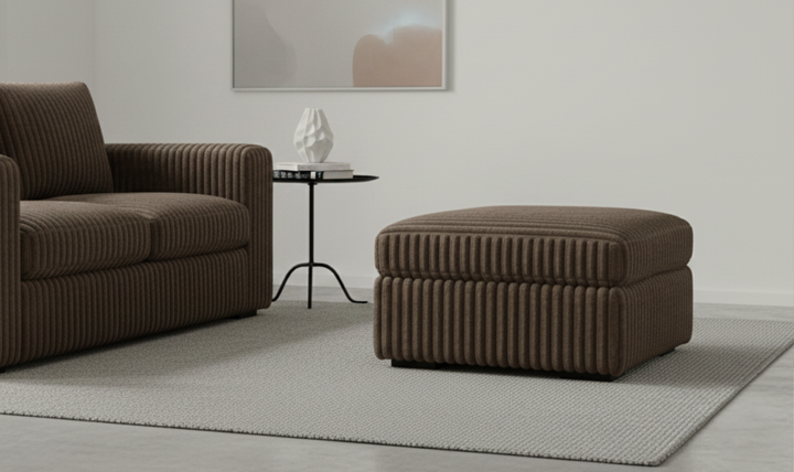 Modern Heritage Oversized Midnight-Madness Accent Ottoman in Fabric