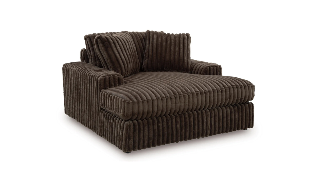 Modern Heritage Midnight-Madness Fabric Oversized Chaise with USB Port