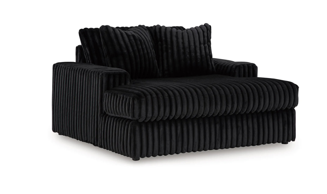 Modern Heritage Midnight-Madness Fabric Oversized Chaise with USB Port