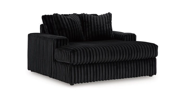 Modern Heritage Midnight-Madness Fabric Oversized Chaise with USB Port