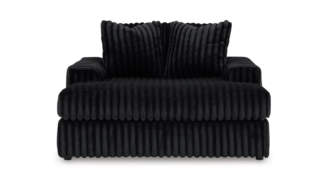 Modern Heritage Midnight-Madness Fabric Oversized Chaise with USB Port