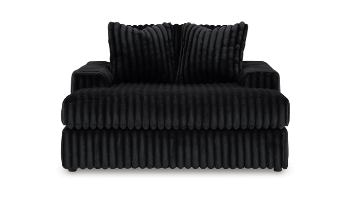 Modern Heritage Midnight-Madness Fabric Oversized Chaise with USB Port