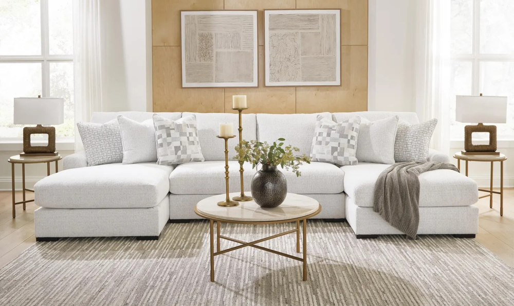 Modern Heritage Misty-Lakes 4-Piece Double Chaise Sectional Sofa-jennifer