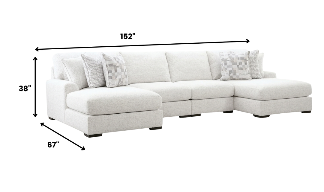 Modern Heritage Misty-Lakes 4-Piece Double Chaise Sectional Sofa-jennifer