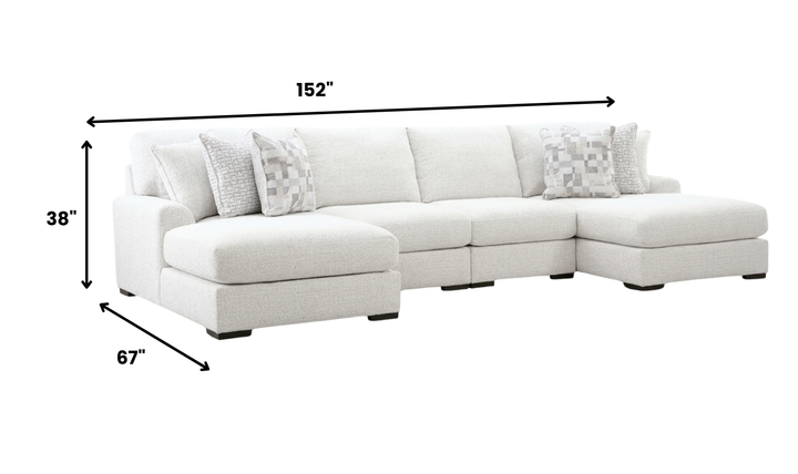 Modern Heritage Misty-Lakes 4-Piece Double Chaise Sectional Sofa-jennifer