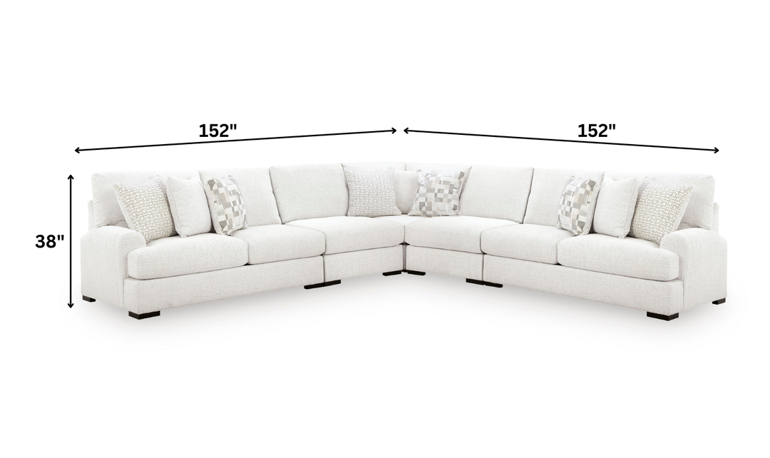 Modern Heritage Misty-Lakes 5-Piece Sectional Sofa-Jennifer