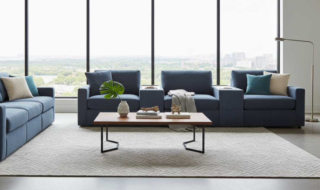 Modern Heritage Modmax 3-Seater Sectional Fabric Sofa With Console Storage-jennifer furniture