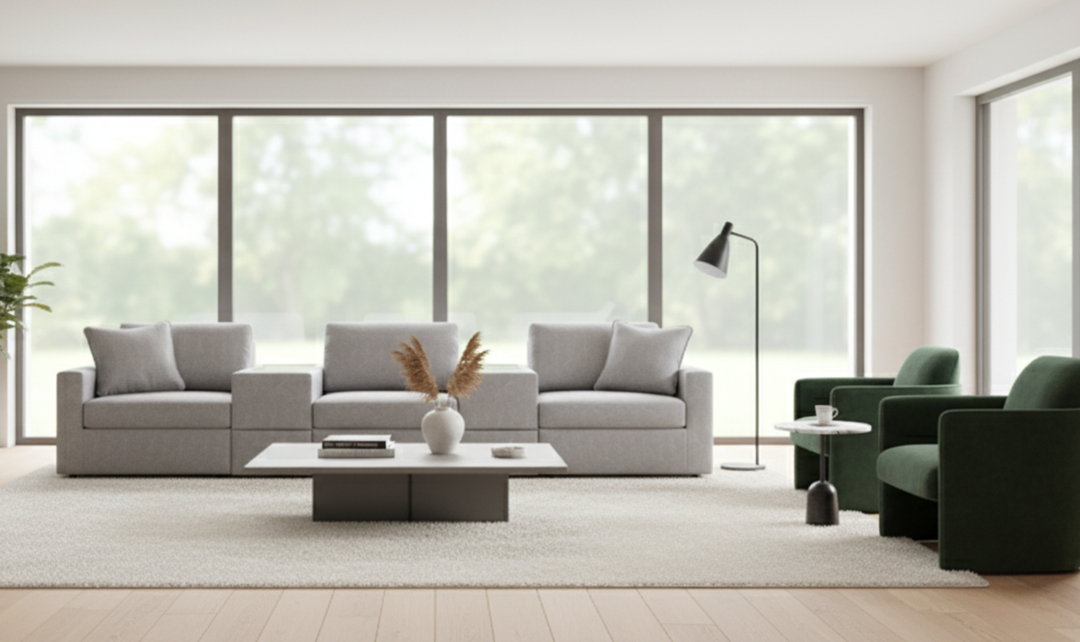 Modern Heritage Modmax 3-Seater Sectional Fabric Sofa With Console Storage-jennifer furniture