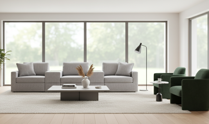 Modern Heritage Modmax 3-Seater Sectional Fabric Sofa With Console Storage-jennifer furniture