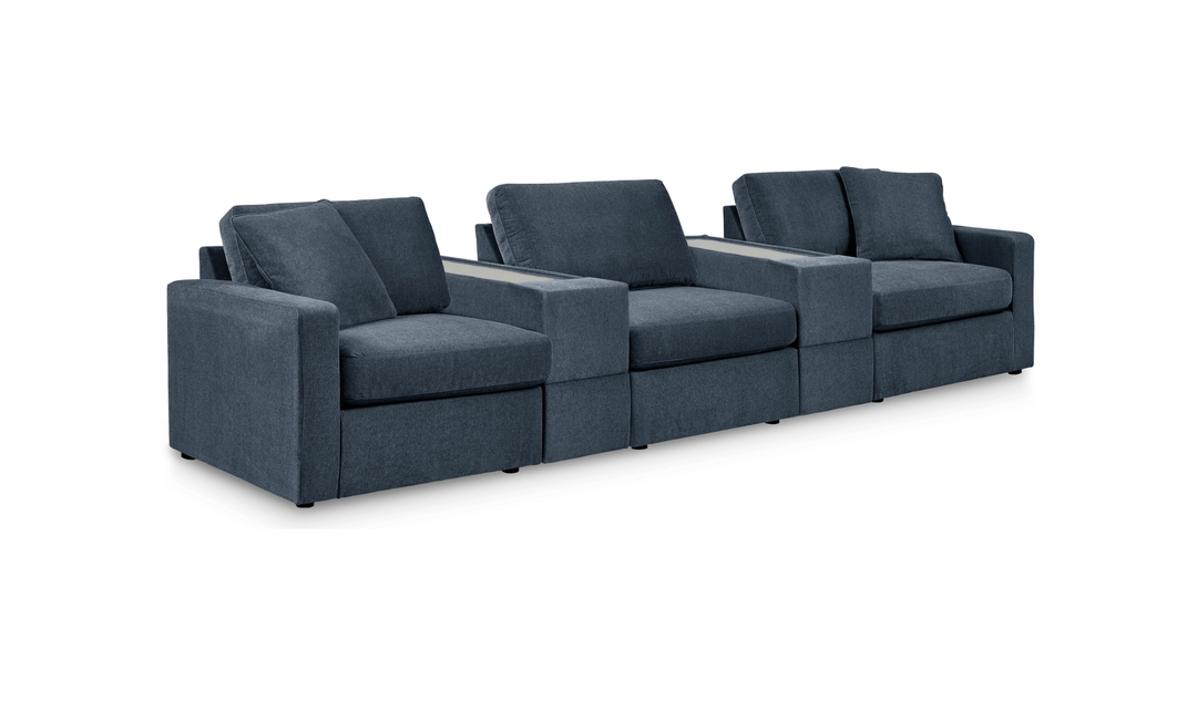 Modern Heritage Modmax 3-Seater Sectional Fabric Sofa With Console Storage