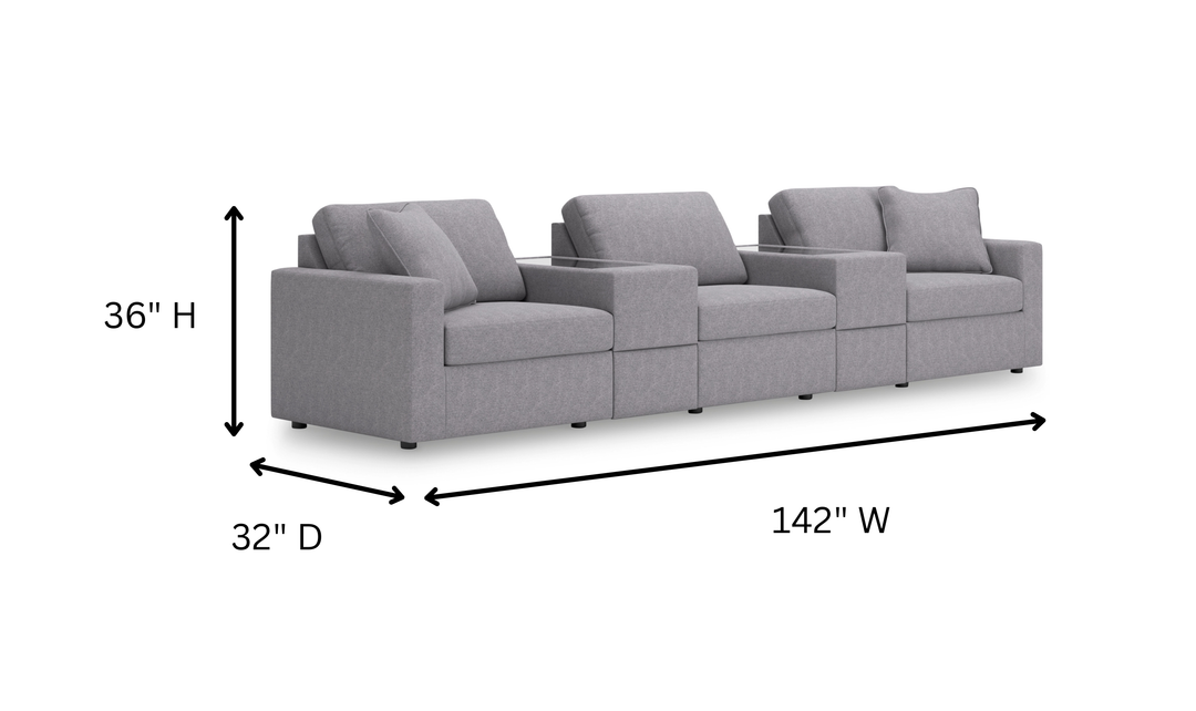 Modern Heritage Modmax 3-Seater Sectional Fabric Sofa With Console Storage