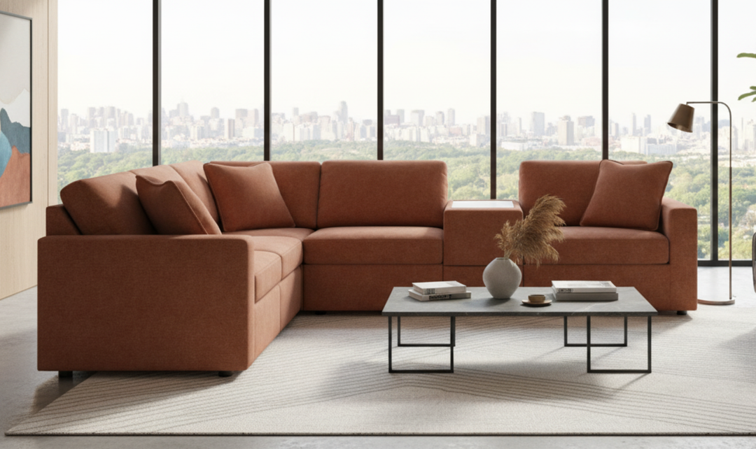 Modern Heritage Modmax 4-Seater Sectional with Storage Console-jennifer furniture