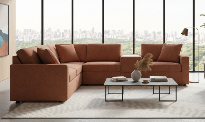 Modern Heritage Modmax 4-Seater Sectional with Storage Console-jennifer furniture