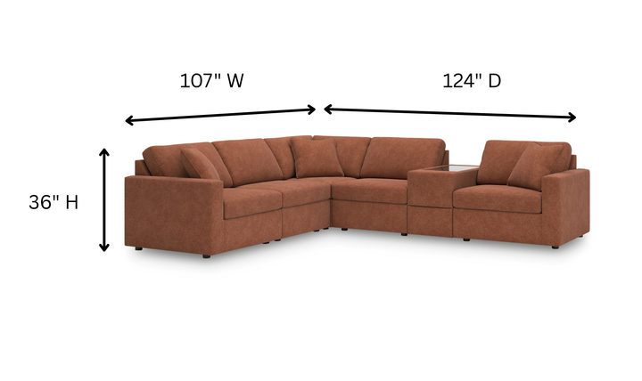 Modern Heritage Modmax 6-Piece Sectional with Storage Console