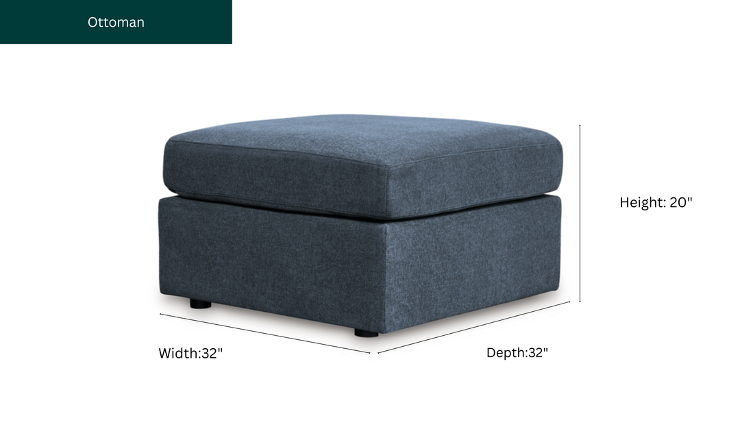 Modern Heritage Modmax Oversized Ink Fabric Accent Ottoman