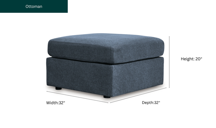 Modern Heritage Modmax Oversized Ink Fabric Accent Ottoman