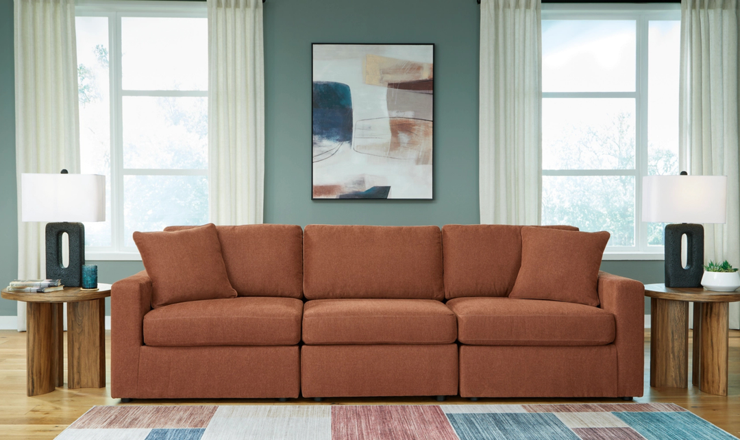 Modern Heritage Modmax Spice Fabric Upholstered Loveseat Sofa-jennifer furniture